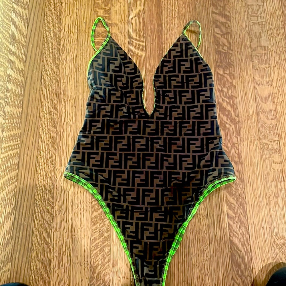 Fendi one piece bathing suit never worn reversible vintage